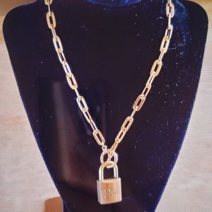 Dior Authentic Padlock w/key Necklace